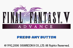 Final Fantasy V Advance - Sound Restoration Hack Title Screen